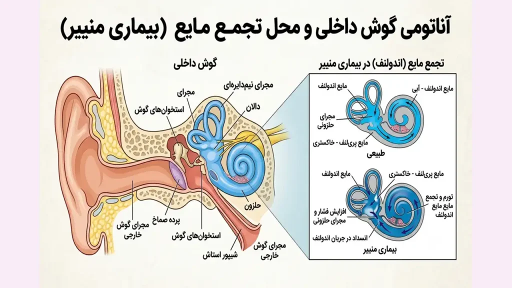 اینفوگرافی آناتومی گوش داخلی 