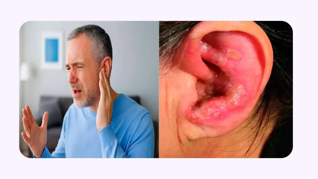 تاول و درد گوش از علائم زونا